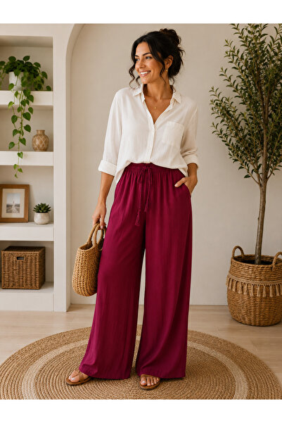 Generic Brand Summer Comfortable Pants Burgundy