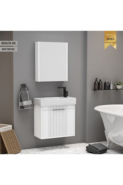 Wons Bathroom Berlin 60 cm Beyaz Banyo Dolabı