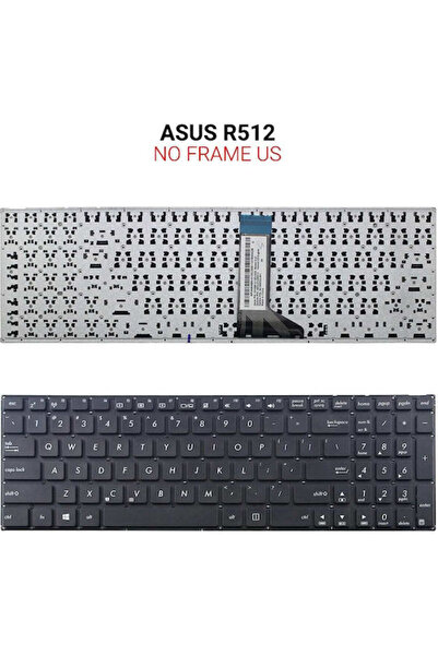 OEM Πληκτρολόγιο φορητού υπολογιστή για ASUS R512 χωρίς πλαίσιο και αγγλική (...