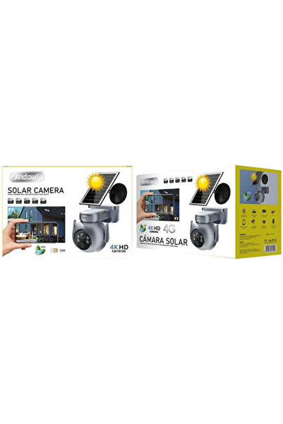 Andowl Κάμερα Παρακολούθησης IP 4G 4K Αδιάβροχη Με Μπαταρία Γκρι