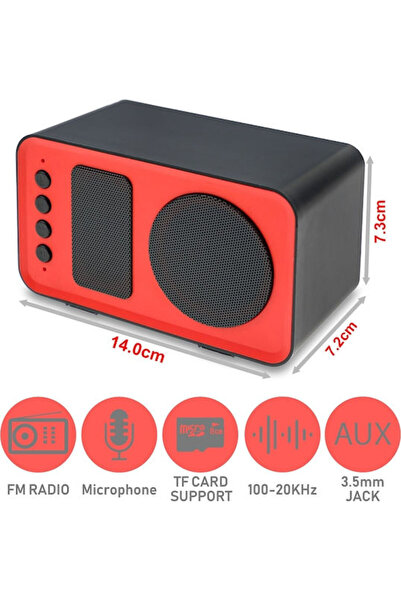 OEM KB10 Ηχείο Bluetooth 3W με Ραδιόφωνο Κόκκινο