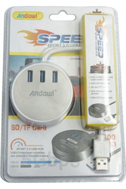 Andowl Διανομέας USB με 3 θύρες USB 3.0 με σύνδεση USB-A Λευκό Κωδικός: Q-JC87
