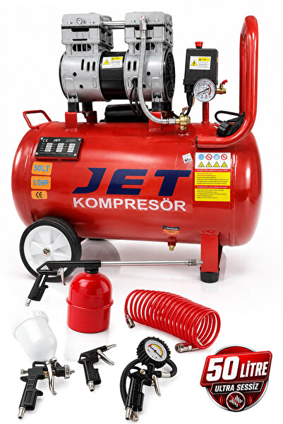 PROXTECH JET SESSİZ 50Litre 8 Bar Bakır Sargı Turbo Yağsız Sessiz Hava Kompresör