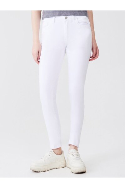 Ltb Jonna B Narrow Leg High Waist White Jean Pants