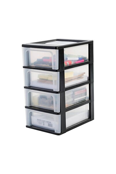 ASTERA 4 Drawer Transparent Office and Home Organizer Cabinet, A4, 7 Liters