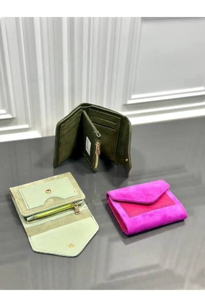 çkn sedat çakan çanta & fular & aksesuar Genuine Leather Foldable Women's Wal...