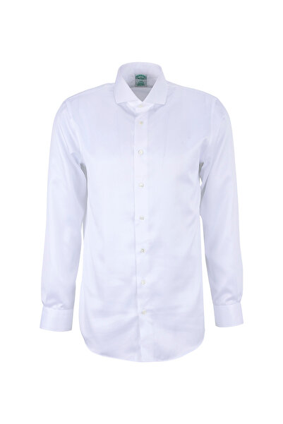BROOKS BROTHERS Beyaz Erkek İtalyan Slim Fit Gömlek BBFW25MSH016