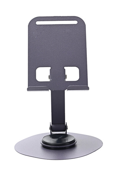 Lawazim Desktop Phone Stand, Foldable Iron Tablet Holder with 360 Rotating Base