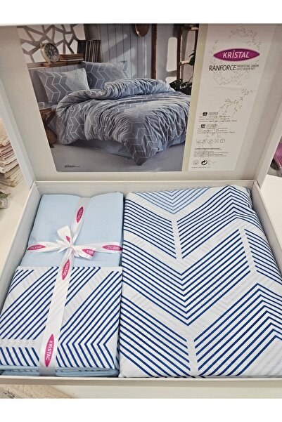 KÜBRAHOME'S Single Ahlem Blue Bedding Set