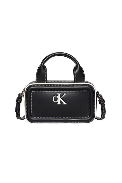 Calvin Klein Women's Black Handbag with Brand Logo, Suitable for Daily Use