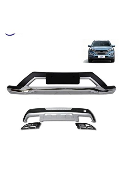HasbeeParts Hyundai Tucson Ön Arka Tampon Koruması kromlu 2015-2018 arası uyumlu