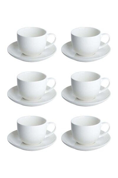 Trust Dove 12-Piece Porcelain Tea Cup & Saucer Set 175ML White, Set for 6 People