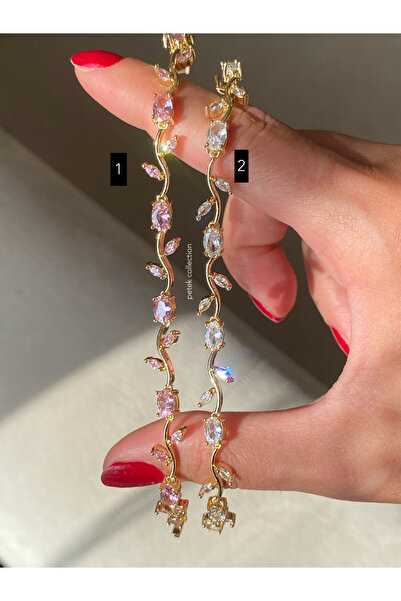 Petek Collection Taşlı Lale 14K Kuyumcu Model Altın Kaplama Kararmaz Bileklik...