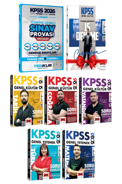Yediiklim Yayınları 2026 KPSS Lisans GY-GK Türkiye Geneli Video Çözümlü Denem...