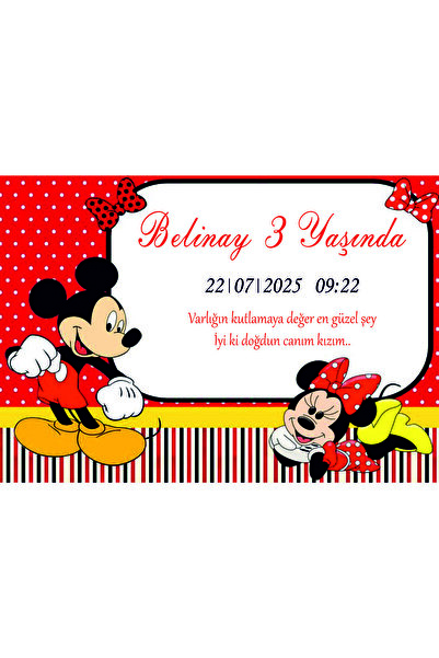 Doğum Gününe Özel Miki Mouse Temalı Afiş 70x100 cm