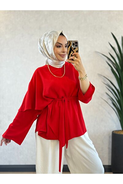 Merwishop MRW1800 تونيك كريب كليرا أحمر