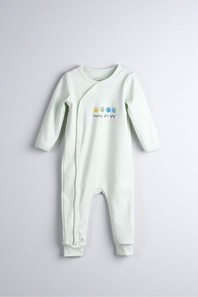Bondberro 100% Cotton Baby and Kids Jumpsuit with Print Detail (Mint)