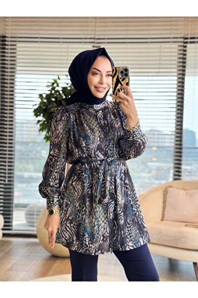 Lamazi Veil 4074-1 Sofia Honeycomb Pattern Tunic Anthracite