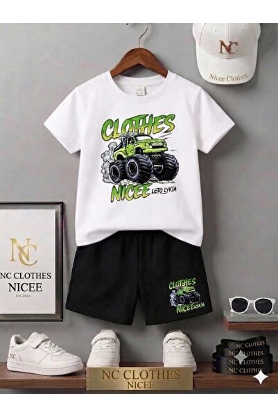 NC Nicee Clothes LETNJA DEČJA MAJICA I KRATKE HLAČE UNISEKS (ODJEĆA SA ZELENI...