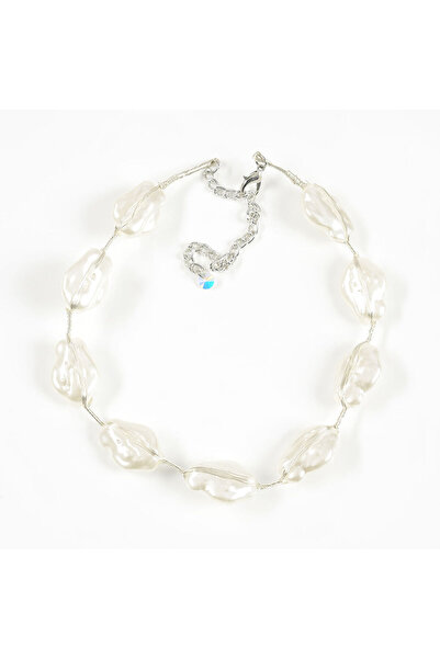 meli melo Colier elegant cu pietre albe neregulate
