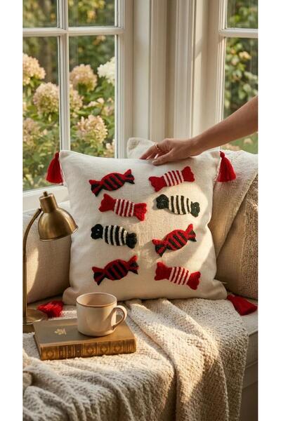 Bella Home Premium Punch Embroidery Throw Pillow 40 cm X 40 cm - 1 Piece
