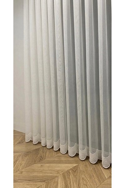 çolakperde Ağır gramajlı işlemeli etekleri nakışlı grek düz tül 1/3 sık pileli