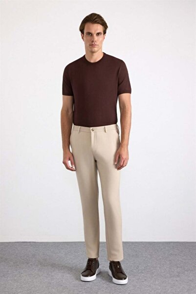 SÜVARİ Bej Slim Düz Jogger Pantolon