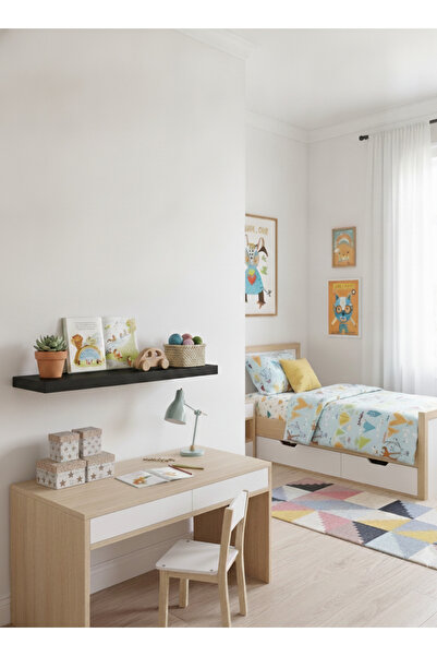 The Living 80cm Wooden Finish Open Flat Wall Shelf | Independent Floating She...