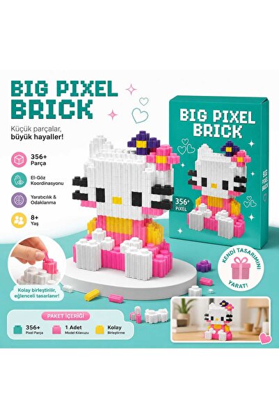 PeriMila Big Pixel Brick Hello Kıtty Mikro Blok Yapım Seti (356+ Parça)