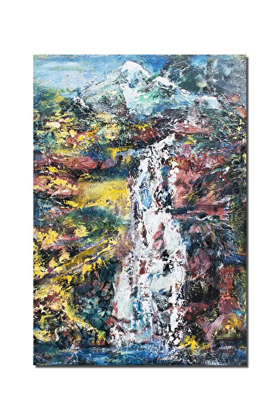 artnova Ръчно рисувана пейзажна картина с импасто техника, Планински пейзаж, ...