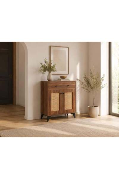 BAITY Modern Wooden Buffet 2 Doors 95X80 cm Brown Color