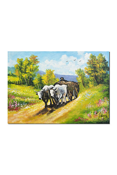artnova Διάσημος πίνακας  "Καρότσι με βόδες ", ζωγραφισμένο στο χέρι, 70x50 ε...