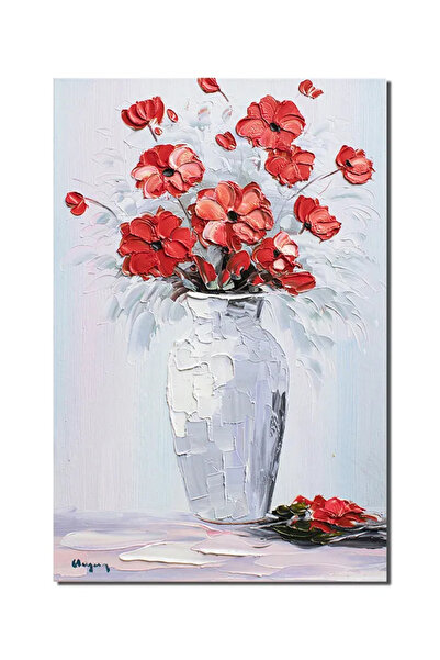 artnova Ваза с кралски макове, ръчно рисувана картина, 60x40 см, маслена на п...