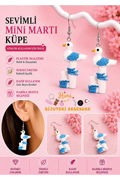 himi bijuteri aksesuar Cheerful Cute Seagull Animal Figured Dangle Earrings L...