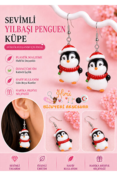 himi bijuteri aksesuar Cheerful Cute New Year Penguin Animal Figured Dangle E...