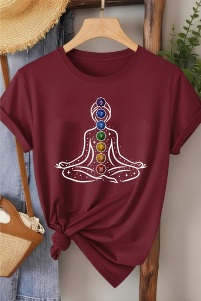 l'eivor 7 Chakra Symbol Printed Women's Cotton T-Shirt