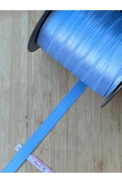 Öztürk Tuhafiye Two-Sided Satin Ribbon. 1 cm X 5 Meters Blue.