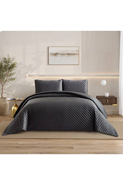 Bianca Lüks Kadife Yatak Örtüsü Seti- Çift Kişilik 240x260cm - Premium Kapitone