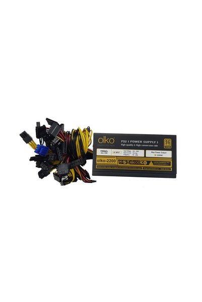 Universal OLKO 2200، 2200 واط، مروحة 14 سم، 16xPCI-E 6+2Pin، 1x20+4Pin، 8xSat...