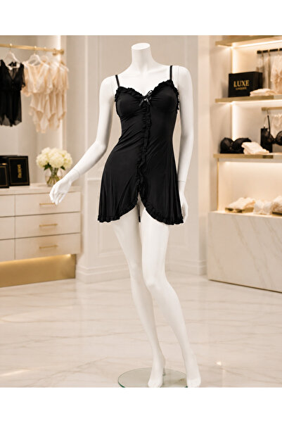 GENERINK Night Rose Women's Nightgown on Thin Straps, Available in Black, Red...