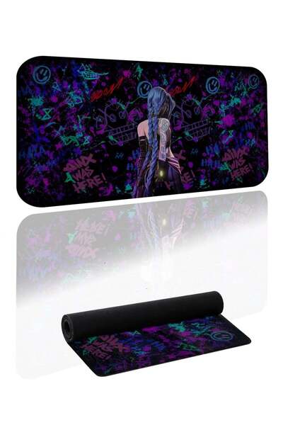 WithWall Arcane Jinx Neon Grafiti Tasarımlı Geniş Oyuncu Ve Ofis Mousepad