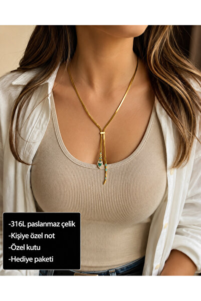 HER ŞEY NOTA www.herseynota.com Serpentia Turquoise Snake Design Women's Neck...