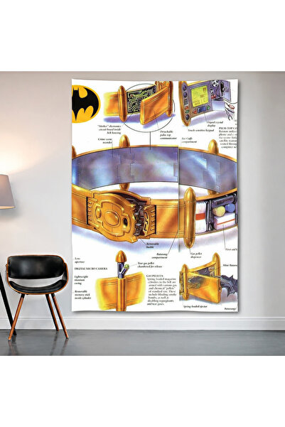 Geek Cultcha Batman Utility Belt Blueprint Wall Covering Wall Tapestry First ...