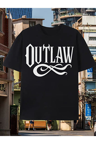 En22 تي شيرت صيفي كاجوال كبير الحجم للرجال |   نمط OUTLAW أحادي اللون، أكمام ...