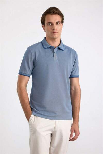 SÜVARİ Lacivert Regular Düz Baskısız Pike Polo Yaka Tişört