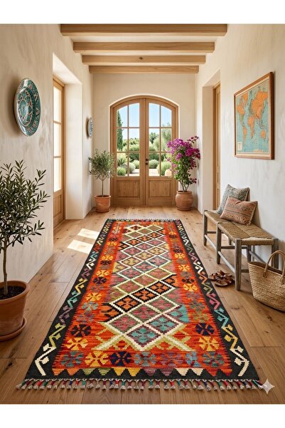DOGANLAR ANTIQ MİRAS El Dokuma 006 Multy Kök Boya Yün Kilim Yolluk-104x198