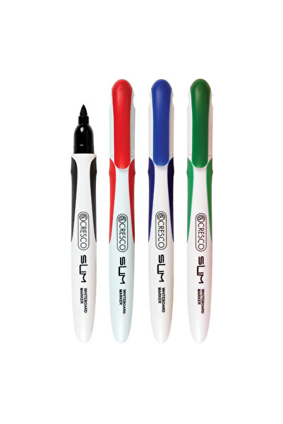CRESCO Marker Slim pentru tabla alba, uscare rapida, varf conic, Multicolor, ...