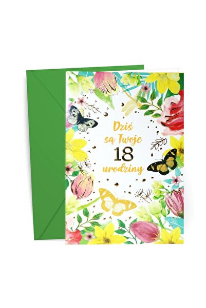 Kalpol Felicitare aniversara 18 ani multicolor 19.6x13.3cm cu plic