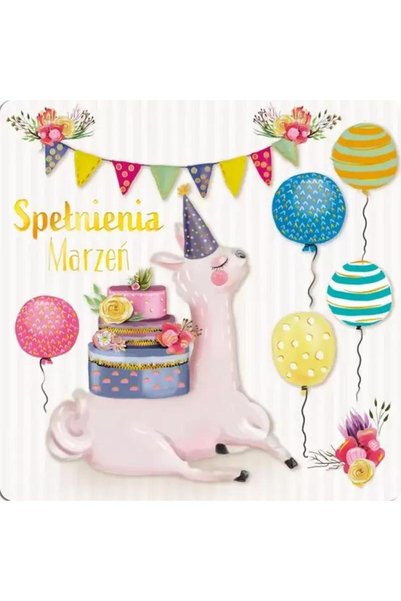 HENRY Felicitare lama aurie 15x15cm multicolor
