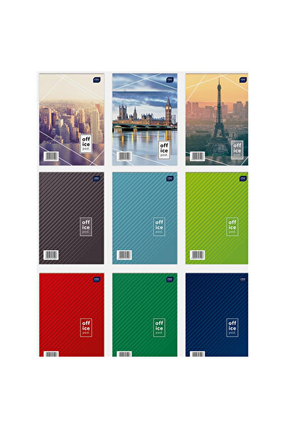 Interdruk Bloc notes Office Pad A4, 100 foi, liniat, Multicolor, 10 buc